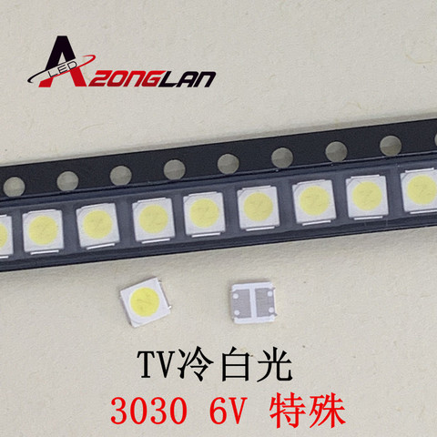 50 Uds 3030 retroiluminación LED de alta potencia chip dual 6V JUFEI AOT blanco frío PT30A66 TV dedicado blanco frío PT30A66 TV ► Foto 1/2