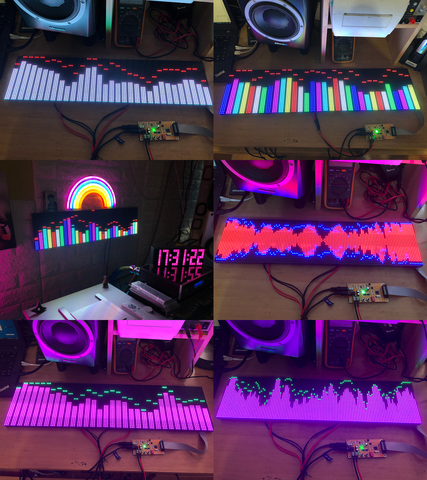 AS128 Control de voz a todo Color RGB, analizador de espectro de música, Audio estéreo, KTV Stage, luz de ritmo LED, 64 modos para amplificador ► Foto 1/6