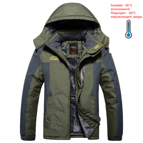 Nueva chaqueta de lana de invierno de talla grande 8XL 9XL 2022, abrigo cálido, Parkas para hombres, prendas de vestir militares impermeables, Parkas rompevientos para hombres ► Foto 1/6