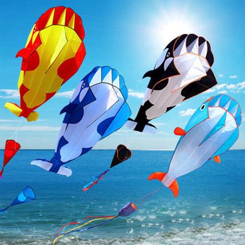 3D suave cometa ballena delfín sin marco de vuelo de cometa juguete deportivo exterior niños chicos divertido regalo ► Foto 1/6