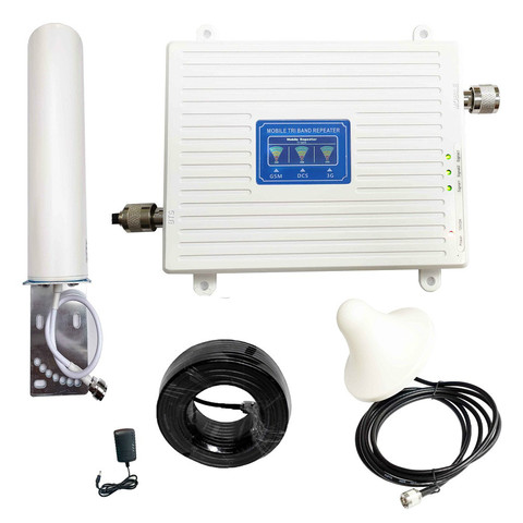 Amplificador/repetidor tribanda para señal de teléfono móvil, este kit es compatible con 900 1800 2100 Mhz 2G 3G 4G GSM DCS WCDMA, amplifica la señal para celular LTE mejorando la recepción ► Foto 1/1