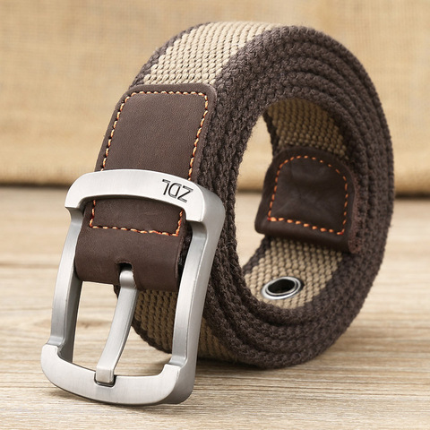 MEDYLA-Cinturón de lona para hombre, a la moda con pasadores de hebilla de metal, cinturones tácticos militares ► Foto 1/6