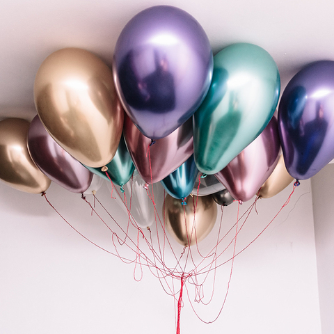 Globos metálicos de 30/50 Uds., globos decorativos de látex para fiestas de cumpleaños y bodas, globos para suministros de fiesta ► Foto 1/6