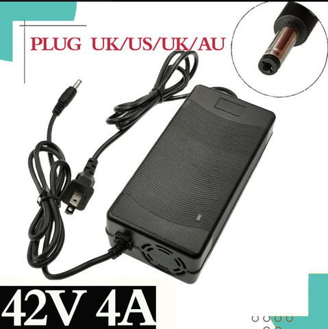 Cargador de batería inteligente para bicicleta eléctrica, cargador de batería de iones de litio de 42V y 4A para 10Series 36V y 37V, CC de 5,5mm x 2,1mm de carga rápida ► Foto 1/5