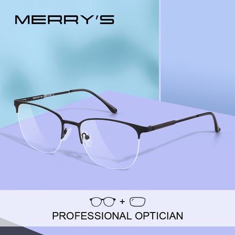 MERRYS-gafas graduadas Retro para mujer, anteojos para miopía Unisex, montura de moda, gafas ópticas de medio marco S2122PG ► Foto 1/6