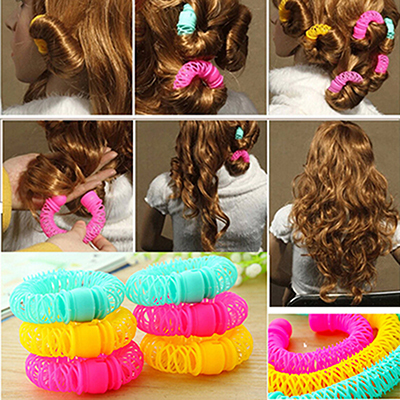 Rodillos de pelo rizador mágicos para mujer, rizador de pelo con rosquillas de la suerte, accesorios de herramientas de maquillaje para Estilismo de cabello rizado, 8/5 Uds. ► Foto 1/4