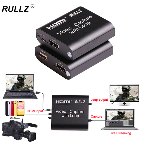 Rullz-dispositivo de captura de Audio y vídeo, tarjeta de captura HDMI, 4K, 1080P, USB 2,0, grabador de juegos, caja de transmisión en vivo para cámara de DVD PS4 ► Foto 1/6