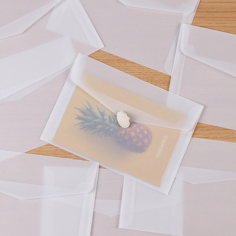 10 unids/lote Semi-transparente de papel de ácido sulfúrico sobres para DIY tarjeta postal tarjeta de almacenamiento de regalo de invitación de boda de embalaje ► Foto 1/6