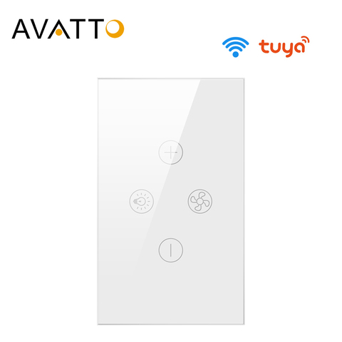 AVATTO-interruptor inteligente con ventilador, enchufe de luz para el techo con varias velocidades y control por voz, controlado por Alexa, Google Home, Wifi ► Foto 1/6