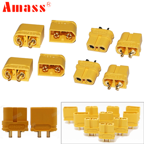 AMASS-conector de clavija XT60U XT60 con conector de Banana chapado en oro de 3,5mm para batería Lipo, 5 pares, 10 Uds. ► Foto 1/6