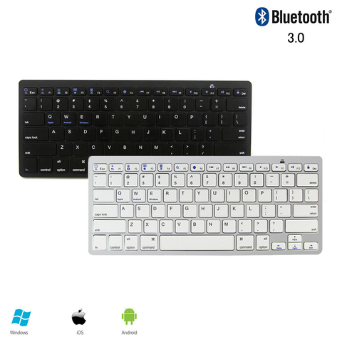 Teclado inalámbrico Bluetooth para ordenador, Mini teclado delgado con letras en ruso, árabe, español, francés, BT, PC, para Apple, iPad y Tablet ► Foto 1/6