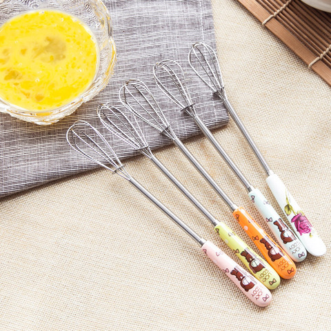 Batidores de huevos con mango de cerámica de acero inoxidable, multifuncionales, para crema, café, Churros, accesorios de cocina ► Foto 1/6