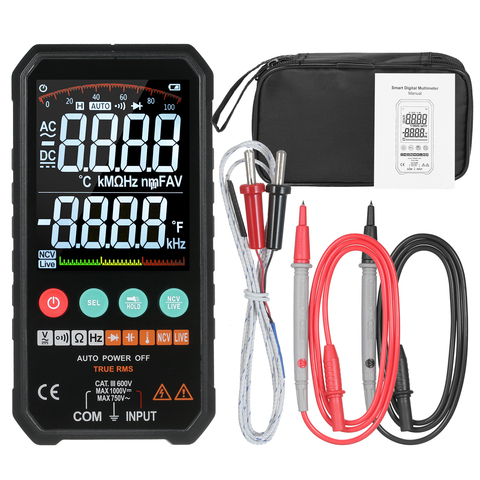 FY107C/FY107B-multímetro Digital de 6000 recuentos Ture RMS AC DC NCV, condensador Transistor, medidor inteligente de voltaje y temperatura ► Foto 1/6