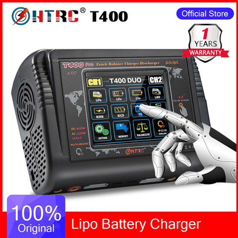 HTRC T400 Pro Lipo cargador de batería DC AC 400W 200W 12A * 2 descargador de cargador RC para LiPo LiHV vida Lilon NiCd NiMh batería de plomo ► Foto 1/6