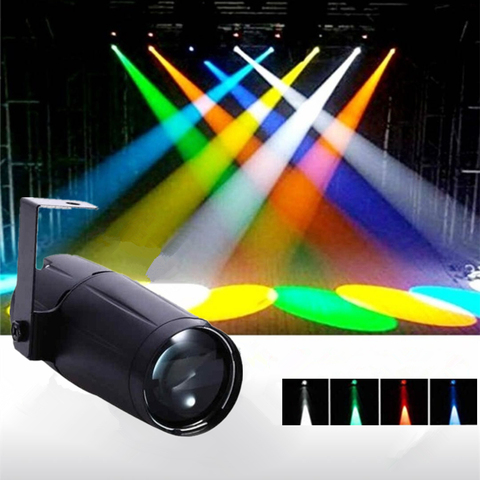 Minifoco LED RGBW de 5W para discoteca, foco de bola de espejo, proyector de haz de Fiesta de DJ KTV, luces de escenario, tienda, Pinspot ► Foto 1/6