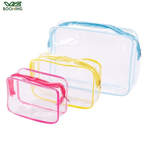 WBBOOMING-bolsos de viaje de PVC para cosméticos, organizador bolsa de maquillaje transparente con cremallera, bolsa de baño, bolsa para maquillaje ► Foto 1/6