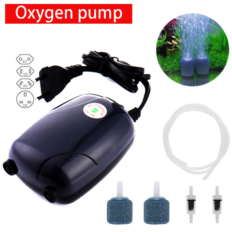 Bomba de aire para acuario, minicompresor silencioso, doble salida, accesorios acuáticos, 220V, 3W, 5W ► Foto 1/6