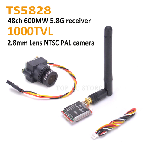 FPV Mini cámara de vídeo Digital 1000TVL 1000 TVL línea 2,8mm lente/TS5828 Micro 5,8G 600 mW 48CH transmisor para Dron RC FPV ► Foto 1/1