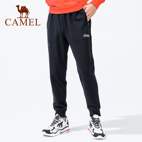 Pantalones de chándal negros CAMEL para hombre, pantalones con cremallera para correr, pantalones para correr informales, pantalones deportivos para hombre, Otoño, cómodos ► Foto 1/6