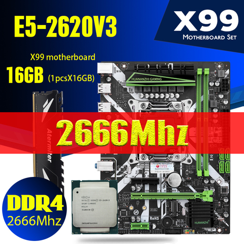Atermiter X99 DDR4 Placa base con Xeon E5 2620 V3 LGA2011-3 CPU 2*4GB = 8GB PC4 2666MHz DDR4 memoria REG ECC RAM ► Foto 1/6