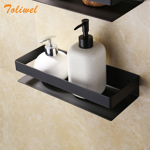 Baño negro estante 304 ducha de acero inoxidable Rack cuadrado ducha de baño estante de pared montada organizador de almacenamiento Rack ► Foto 1/1