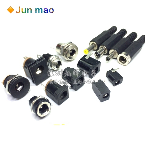 Enchufe de corriente continua macho y hembra, 10 Uds., 5,5x2,1 MM, 5,5x2,5 MM, 3,5x1,35 MM, conector adaptador Jack 5,5x2,1, DC-022B dorado ► Foto 1/6