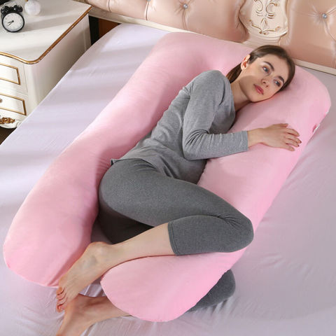 Almohada de maternidad en forma de U para mujeres embarazadas, cojín suave y cómodo, ropa de cama de cuerpo completo, almohada de lactancia, extraíble y lavable ► Foto 1/6