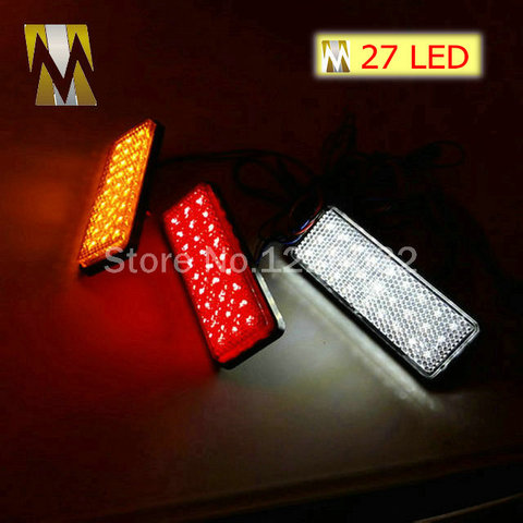 Reflectores LED rojos rectangulares de lente roja para motocicleta Universal coche camión luces traseras de alto rendimiento ► Foto 1/5