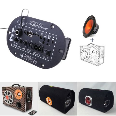 Placa amplificadora de Audio con Bluetooth, Amplificador de Audio con USB, Radio FM, reproductor TF, Subwoofer, amplificadores DIY para motocicleta, coche y hogar, 25W ► Foto 1/6