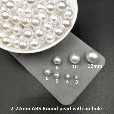 Cuentas de perlas de imitación de ABS para manualidades, abalorios de acrílico blanco redondo sin agujero de 2-22mm, cuentas sueltas para fabricación de joyería Diy, accesorios al por mayor ► Foto 1/4