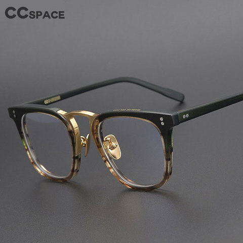 Gafas de acetato Retro Para hombre y mujer, montura de titanio puro, arte, a la moda, para ordenador, 49309 ► Foto 1/6