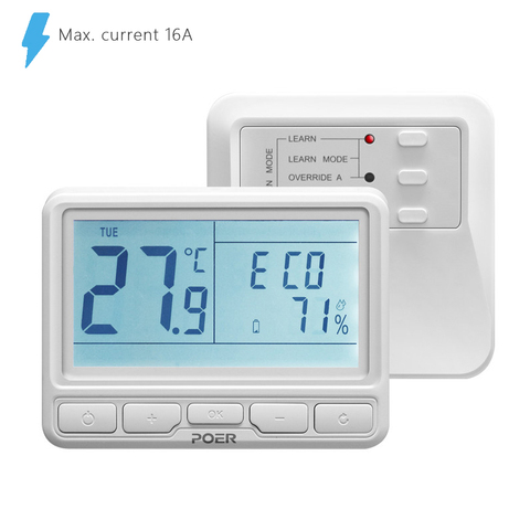 Sala de radio digital controlador wifi termostato casa eléctrica calefacción controlador programable semanal para 16A actual ► Foto 1/2