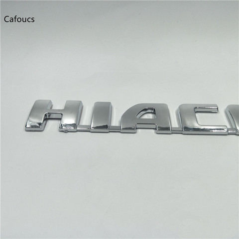 Una pieza pegatinas de coche logotipo Hiace trasero cromado insignia para maletero etiqueta para Toyota conmutador furgoneta ► Foto 1/4