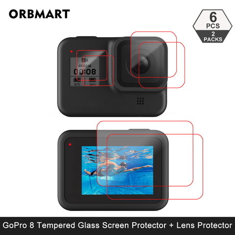 Protector de pantalla de vidrio templado para GoPro Hero 8 Black Lens Protection Film Protector para Gopro8 Go pro 8 accesorios de cámara ► Foto 1/6