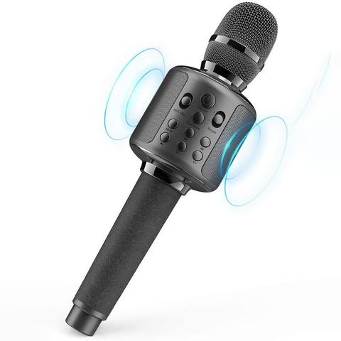 Micrófono de Karaoke máquina de canto inalámbrica con Altavoz Bluetooth para Teléfono Celular/PC, altavoz portátil de micrófono de mano ► Foto 1/6