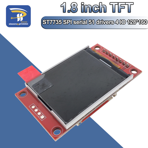 1,8 pulgadas TFT LCD Módulo de pantalla LCD para ST7735 SPI serie 51 conductores 4 IO conductor TFT Resolución 128*160 para Arduino ► Foto 1/6