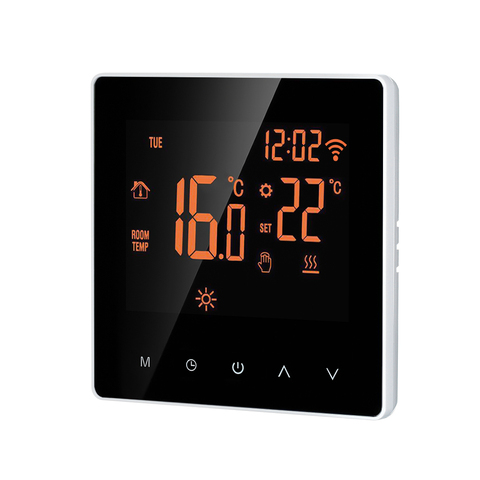 Termostato inteligente de 16A con Wi-Fi, controlador de temperatura Digital, pantalla táctil LCD, sin WIFI, color naranja/blanco ► Foto 1/6