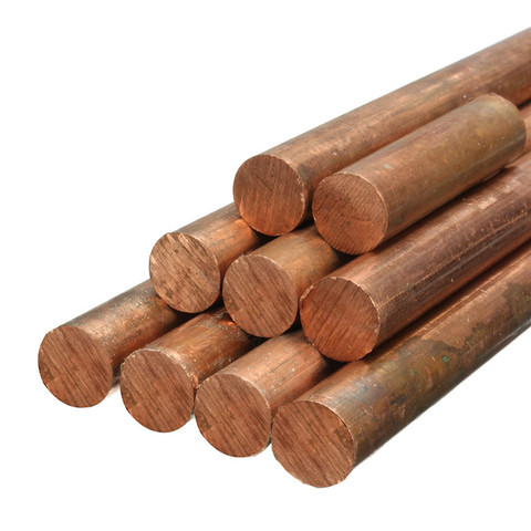 Varilla de metal de cobre 99.9% puro, utilizado para solución de chapado de cobre y procesamiento de metal, diámetro de 8mm, longitud de 200mm, 1 Uds. ► Foto 1/5