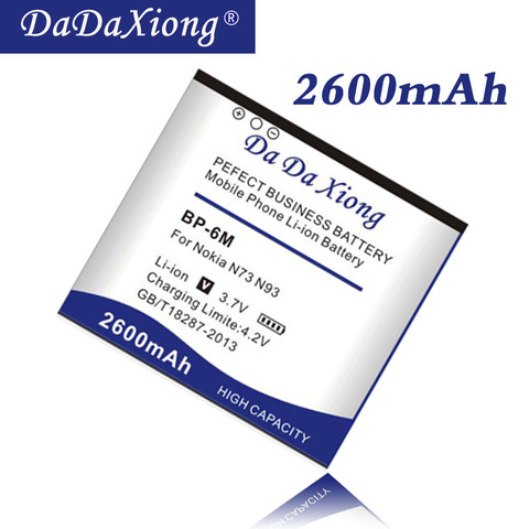 Da Xiong Original 2600mAh BP-6M batería para Nokia N73 N77 N93 N93S 6151, 6233, 6234, 6280, 6288, 9300 9300i de la batería del teléfono ► Foto 1/4