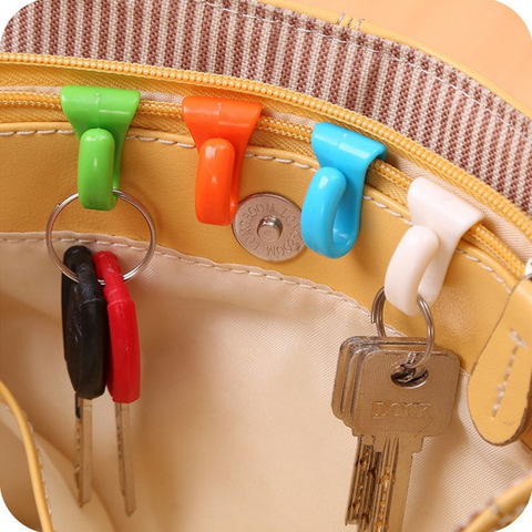 4 Uds práctica Antipérdida bolsa Clips para llaves titular de la clave construido-en el interior de la Bolsa de la carpeta para fácil de llevar ► Foto 1/6