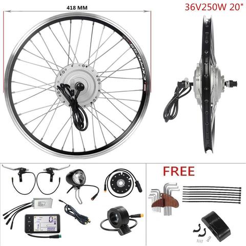 36V 250W 20 ''frente Hub de rueda de Motor eléctrico Kit para Motor de bicicleta de Motor sin escobillas kit de bicicleta eléctrica Kit de conversión Ebike ► Foto 1/6