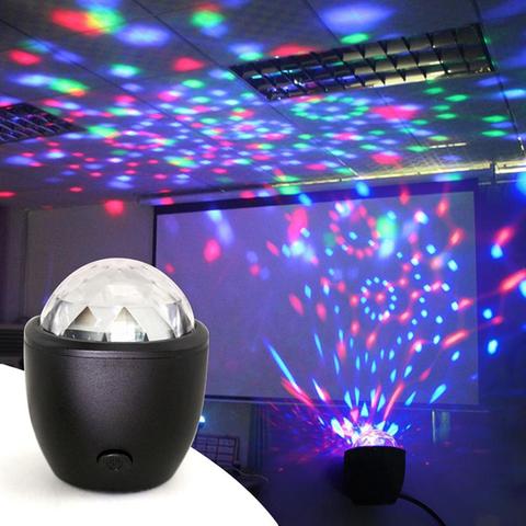 Ir en la luz de la etapa Bola de discoteca efecto mágico lámpara Mini Led activado por voz bola USB Flash de cristal DJ luces LW004 ► Foto 1/6