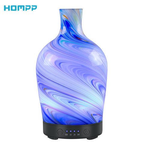 Difusor de aceite esencial de aromaterapia, cristal de 100ml, diseño de mármol hecho a mano, Humidificador de niebla fría, apagado automático sin agua para sayuga ► Foto 1/6