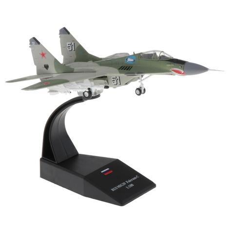 MIG-avión de combate MIG-29, modelo de exhibición, miniavión militar de Metal con soporte, 1:100 ► Foto 1/6