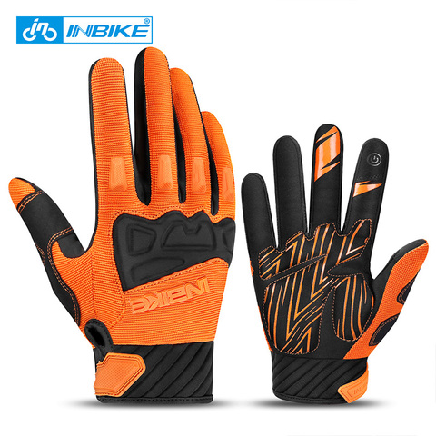 INBIKE-guantes para bicicleta de montaña para hombre y mujer, de dedo completo, guantes deportivos antigolpes, pantalla táctil, Otoño e Invierno ► Foto 1/6