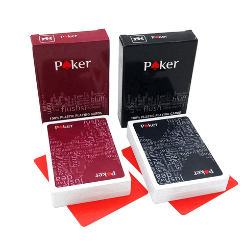 2 set/lote de alta calidad Texas Hold'em Tarjeta de póker de plástico juegos impermeable y aburrido polaco jugando tarjetas de entretenimiento juego ► Foto 1/6