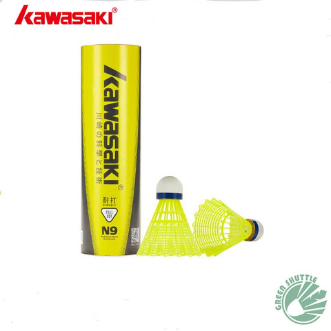 Bola de nailon de plástico para bádminton Kawasaki N9, Bola de nailon auténtica para entrenamiento, plumas, 6 uds. ► Foto 1/5