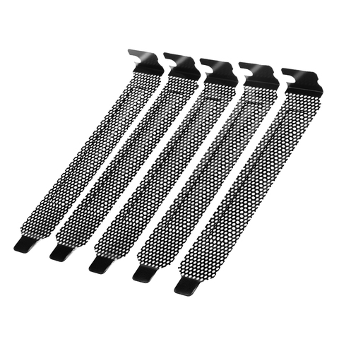 Cubiertas de ranura de chasis PCI de malla negra de acero duro, 120x20x12mm, filtro de polvo con tornillos, placa de borrado para PC y ordenador, 5 uds. ► Foto 1/6