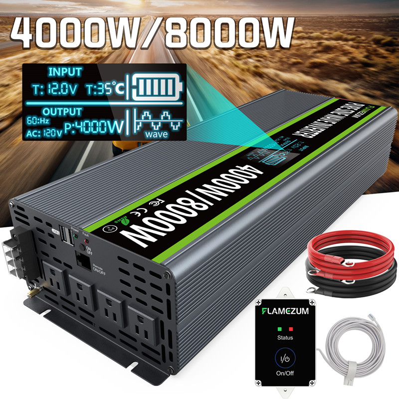 FLAMEZUM 3000W Inversor 12v 220v Onda Pura Transformador de