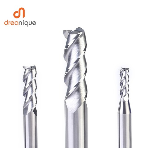 Fresadora CNC de 3 cuchillas, herramienta de corte de aleación de acero de tungsteno, cortador de fresado de aluminio para carpintería ► Foto 1/6